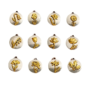 Alloy Pendants, December Flowers Theme Charms