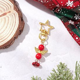 Подвесной колокольчик в виде ангела из акрила и латуни, с поворотными застежками из звездчатого сплава