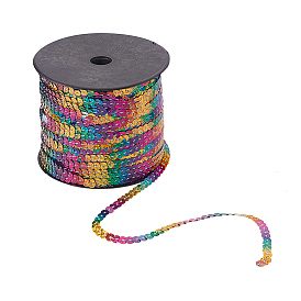 PandaHall Elite PET Plastic Paillette Beads, Sequins Roll, with Spool, Ornament Accessories, Flat Round