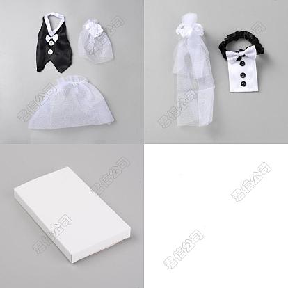 Funda para botella de vino de organza y tela para vestido completo de novia y novio, con mangas de copa de encaje de tela