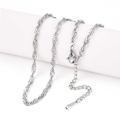 3.2мм 304 ожерелья из нержавеющей стали сингапурской цепочкой