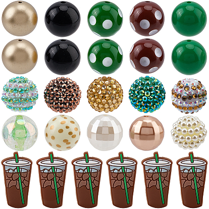 Silicone Focal & Acrylic & Resin & ABS Plastic Imitation Pearl Beads
