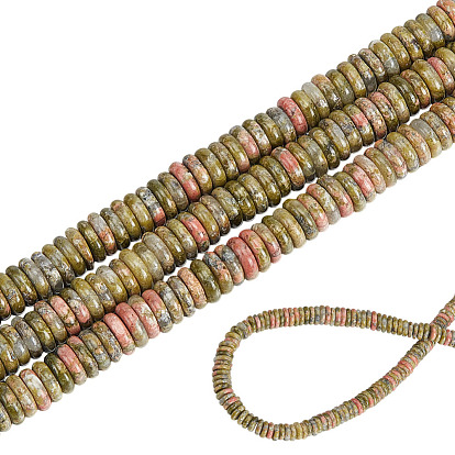 1 нити натуральных бусин из унакита, рондель