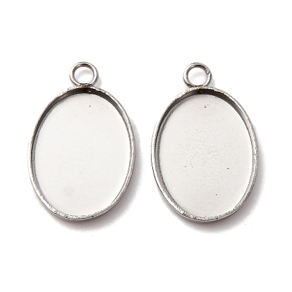 304 Настройки кабошон из нержавеющей стали кулон, овальные
