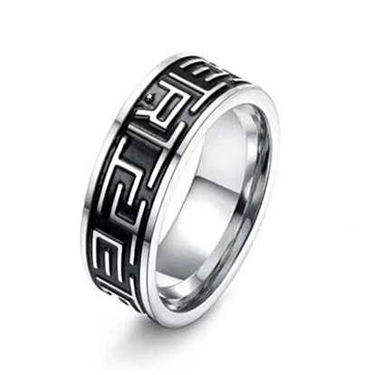 Антикварное серебряное кольцо на палец из титановой стали