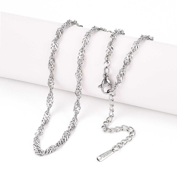 3.2мм 304 ожерелья из нержавеющей стали сингапурской цепочкой