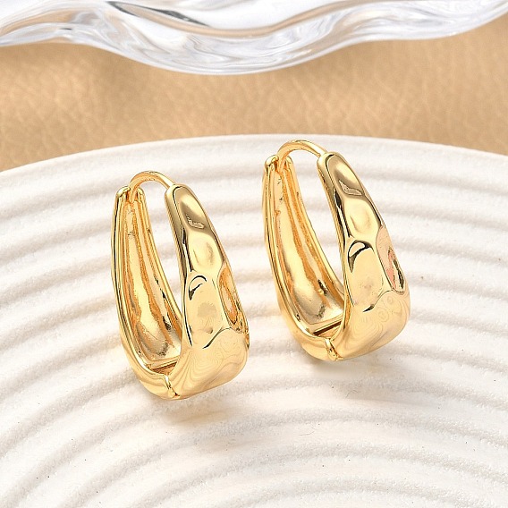 Латунные овальные серьги-кольца, без никеля 