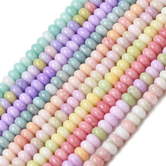 Треснувшая непрозрачная нить стеклянных бусин, рондель