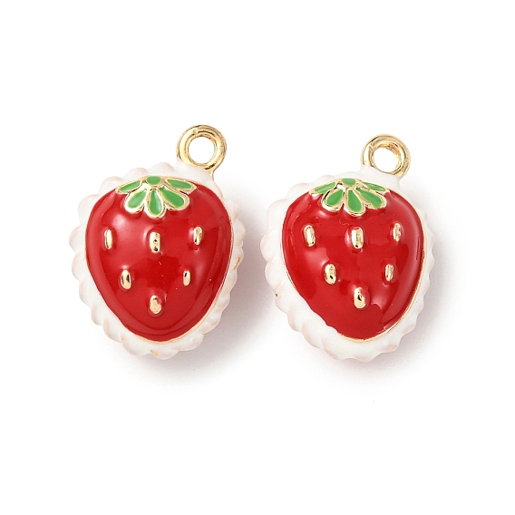 Подвески из сплава , клубника прелести, с эмалью, стойки покрытие, золотые