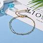 304 Stainless Steel Cable Chain, Satellite Chain Anklets Sets, with Rondelle Beads and Lobster Claw Clasps
