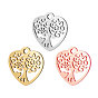 201 Stainless Steel Pendants, Heart with Tree