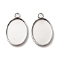 304 Настройки кабошон из нержавеющей стали кулон, овальные