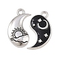 Подвески из эмали и сплава, инь-ян с узором солнца и луны