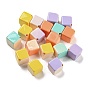 Baking Paint ABS Plastic Beads, Cube, Dyed