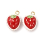 Подвески из сплава , клубника прелести, с эмалью, стойки покрытие, золотые