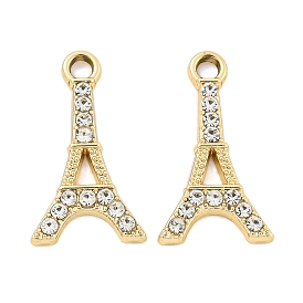 Colgantes de diamantes de imitación de aleación con revestimiento ultravioleta, Torre Eiffel