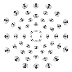 SUNNYCLUE 304 Stainless Steel Spacer Beads, Rondelle