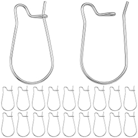 60pcs 316 boucles d'oreilles créoles en acier inoxydable chirurgical, fils auriculaires