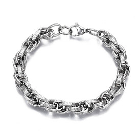 201 Stainless Steel Rope Chain Bracelet for Men Women