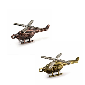 Tibetan Style Alloy Pendants, Helicopter, Cadmium Free & Lead Free