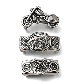 304 из нержавеющей стали слайд прелести, для изготовления кожаных браслетов, античное серебро