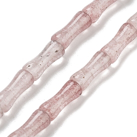 Natural Strawberry Quartz Beads Strands, Bamboo Joint