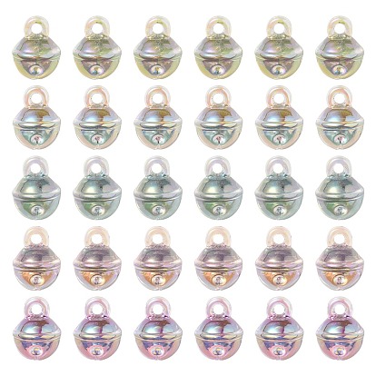 UV Plating Rainbow Iridescent Transparent Acrylic Pendant, Bell Charms