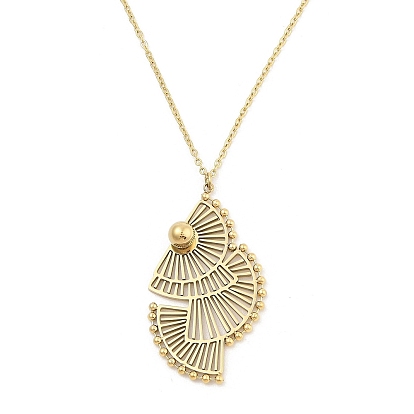 304 подвеска из нержавеющей стали в виде веера, ожерелье с цепочкой и кабелем