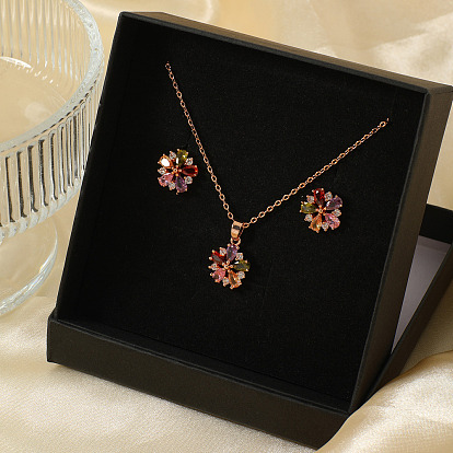 Элегантные модные латунные серьги-гвоздики и ожерелья с подвесками для женщин