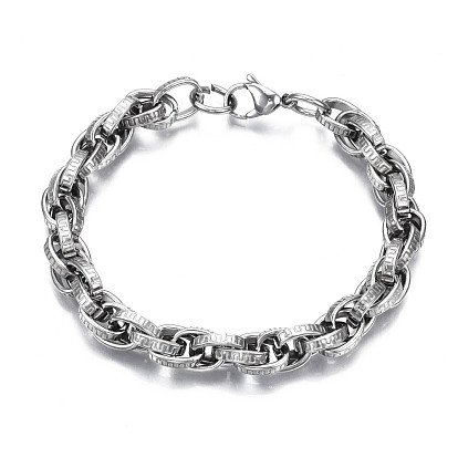 201 Stainless Steel Rope Chain Bracelet for Men Women