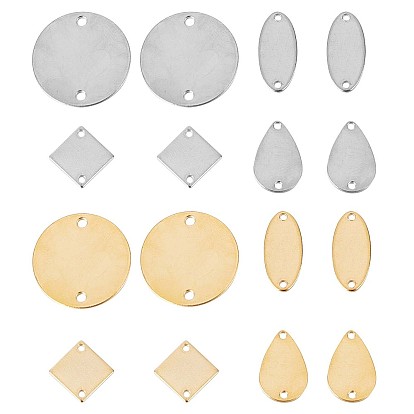 32 шт. 8 стили из нержавеющей стали соединительные подвески, геометрические звенья, каплевидная и плоская круглая, овальная и ромбическая