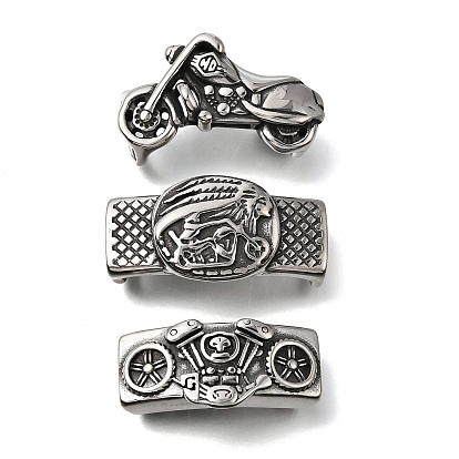 304 из нержавеющей стали слайд прелести, для изготовления кожаных браслетов, античное серебро