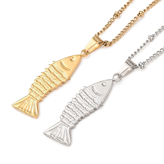 Летний отдых 304 подвеска в виде рыбы из нержавеющей стали, цепочка-спутник для женщин