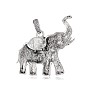 Antique Silver Plated Alloy Dyed Synthetic Turquoise Elephant Pendants, with Rhinestones, 48x44x7.5mm, Hole: 9x5mm