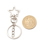 Fermoirs porte-clés pivotants en alliage, avec porte-clés fendus, fleur & chat & coeur & lune & étoile, forme mixte