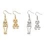 304 Stainless Steel Dangle Earrings, Skull