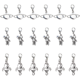 18шт 3 стиль сплав эмаль подвесные украшения, Сплав с застежками когтя омара, разнообразные