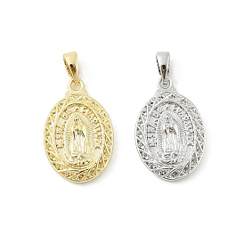 Латунные подвески, без кадмия, без никеля и без свинца, овал с подвесками Девы Марии