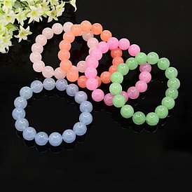 Natürliche weiße Jade Stretch-Armbänder, gefärbt