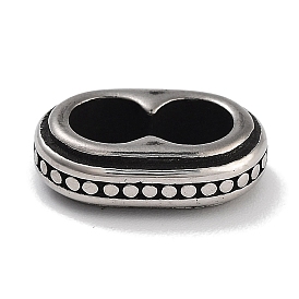 Breloques coulissantes / perles coulissantes rétro 304 en acier inoxydable, pour la fabrication de bracelets en cuir, ovale