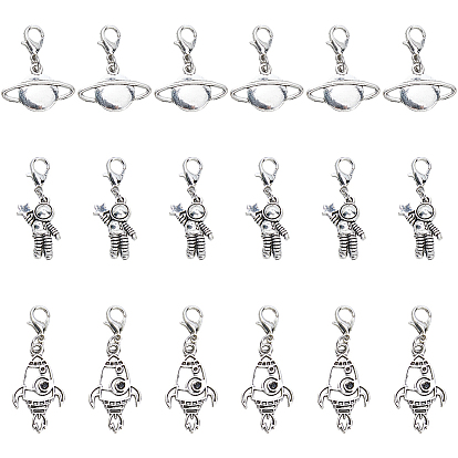 18шт 3 стиль сплав эмаль подвесные украшения, Сплав с застежками когтя омара, разнообразные