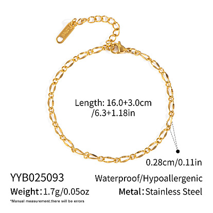 Европейские 2.8мм 304 браслеты-цепочки из нержавеющей стали с овальными звеньями