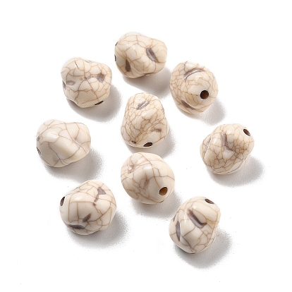 Хрустящие непрозрачные акриловые бусины, имитация бирюзовый, самородки