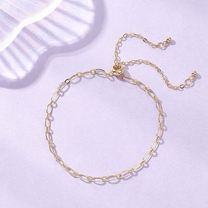 Браслеты-слайдеры из латунного кабеля и цепочки Фигаро для женщин