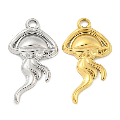 Ионное покрытие (ip) 304 подвеска из нержавеющей стали со стразами, очарование медузы