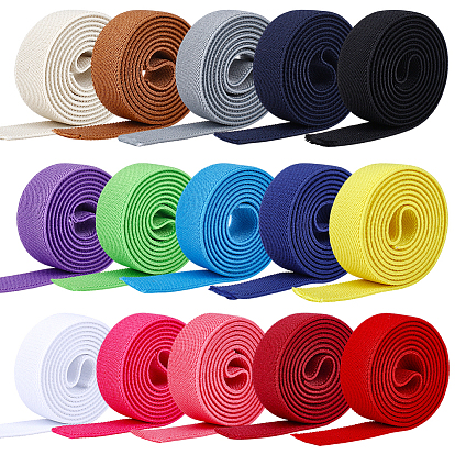 15шт 15 цвета плоский эластичный шнур из полиэстера, для швейных принадлежностей