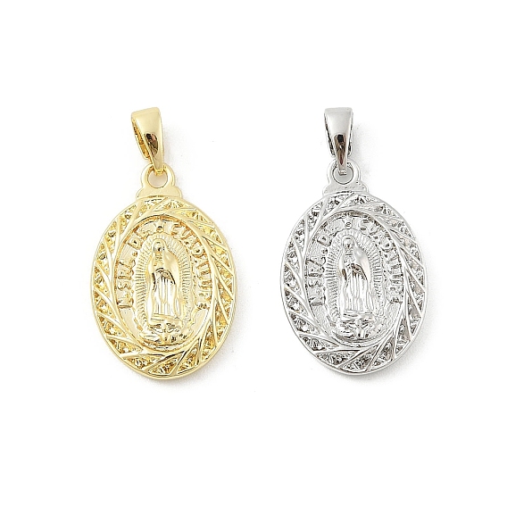 Латунные подвески, без кадмия, без никеля и без свинца, овал с подвесками Девы Марии