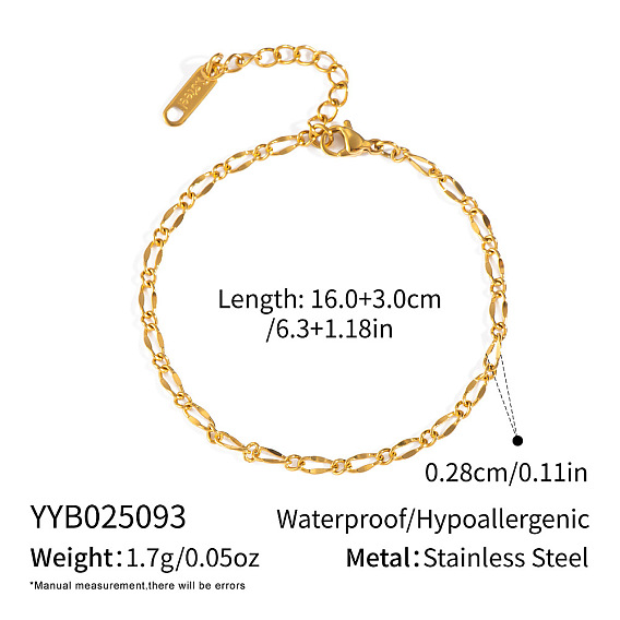 Европейские 2.8мм 304 браслеты-цепочки из нержавеющей стали с овальными звеньями