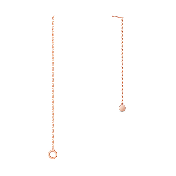 925 Sterling Silver Ear Studs, Asymmetrical Earrings Ring and Flat Round