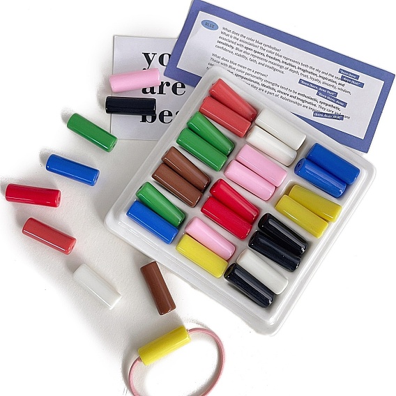 Непрозрачные акриловые бусины, колонка